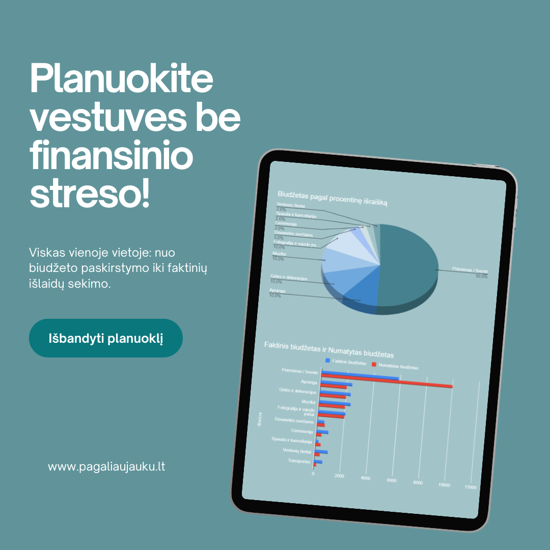 Vestuvių biudžeto planuoklis (Excel) | Lengvam ir aiškiam vestuvių finansų planavimui